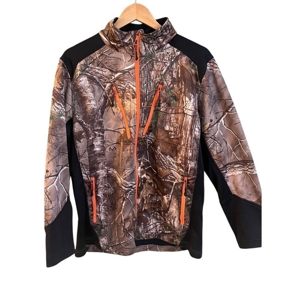 Magellan Camo Full Zip Performance Jacket Hunt Gear Realtree Repel Medium Men's
